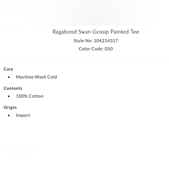 NWT Ragabond Free People OS Swan Gossip Painted Tee in Purple/Pink Combo New $88 - Picture 5 of 5